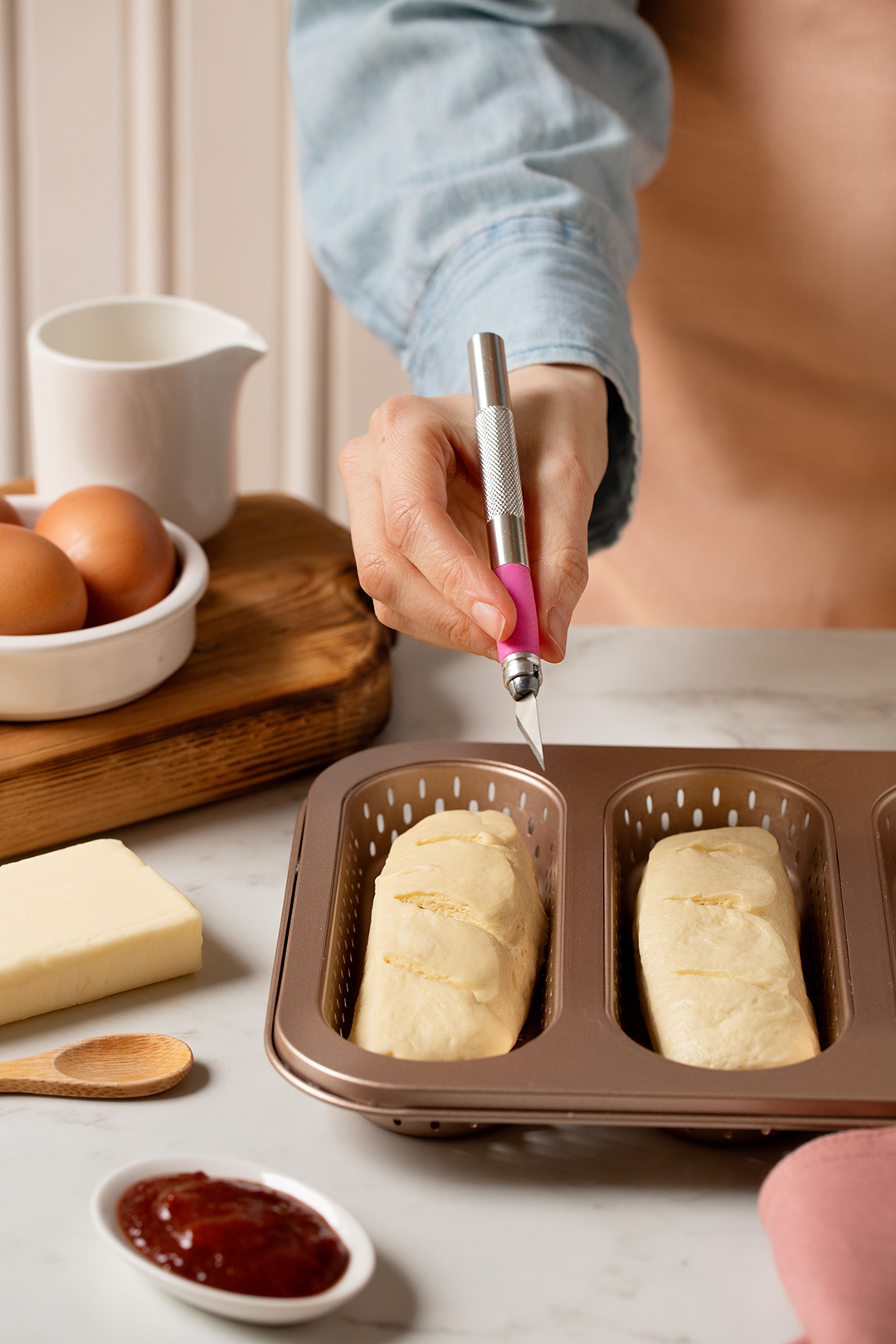 Bakvorm Mini Baguette 6,5x18,5x3 cm (non stick) (GOLD LINE) - Afbeelding 3