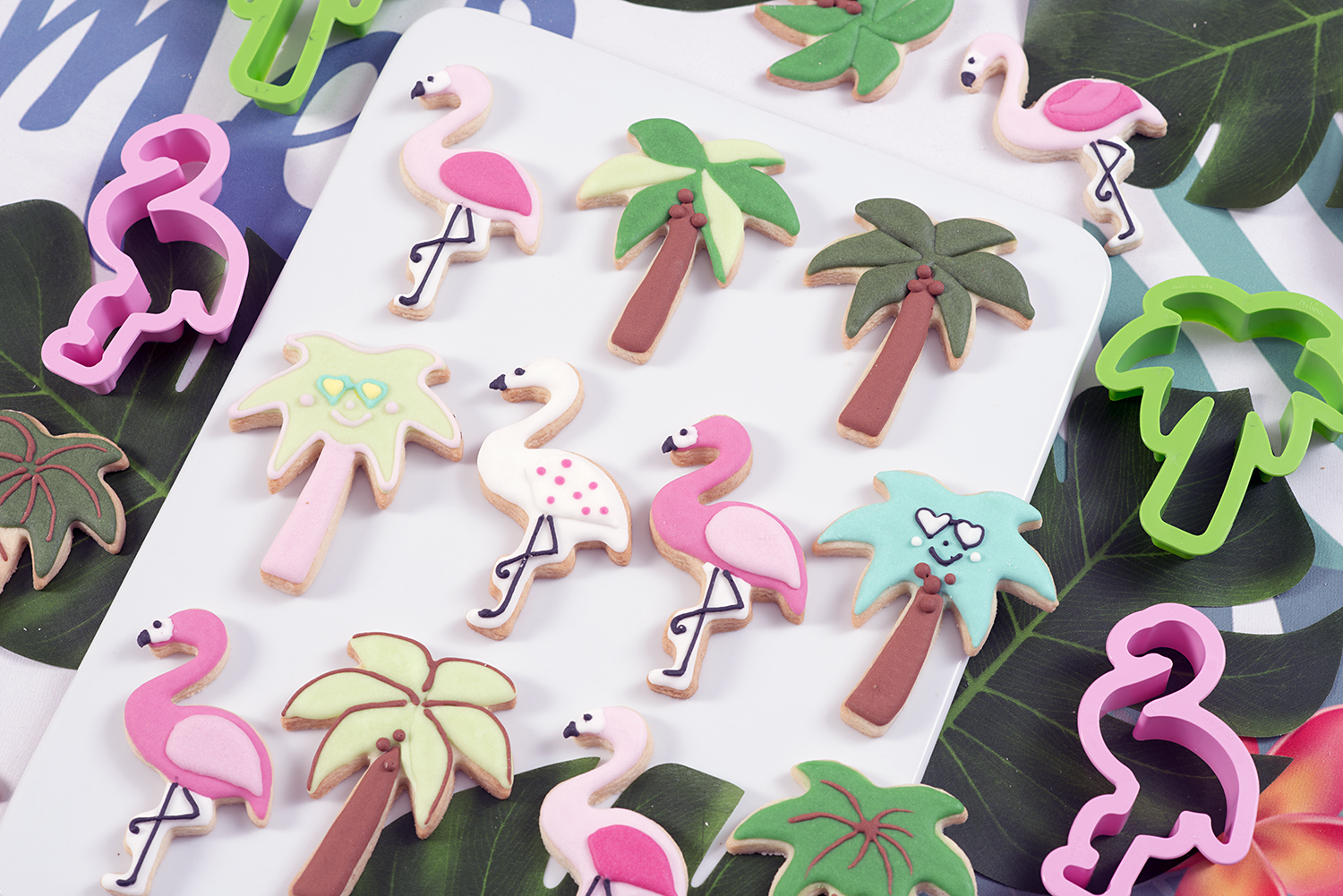Decora Koekjes uitsteker Flamingo en Palmboom - Afbeelding 3