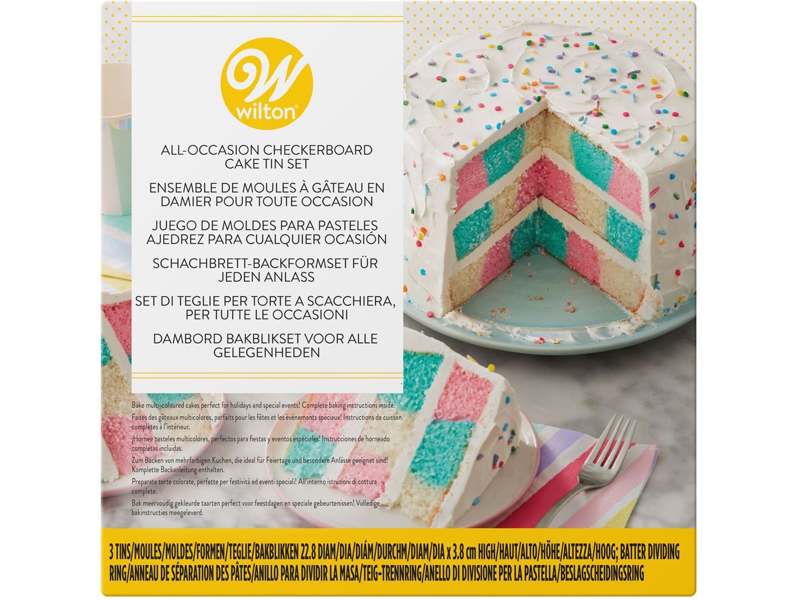 Checker Board Round Cake Set/4