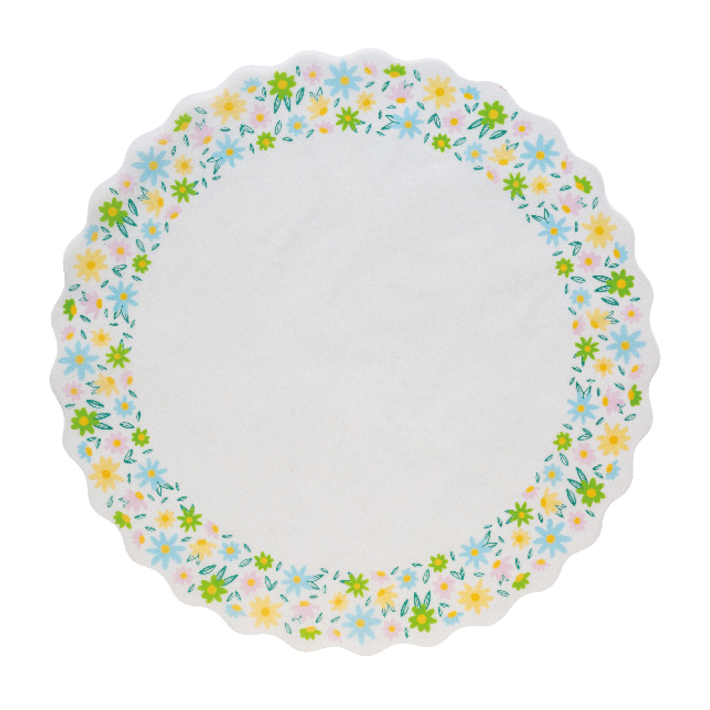 Taartrand Papier 30cm Bloemen 10 stuks