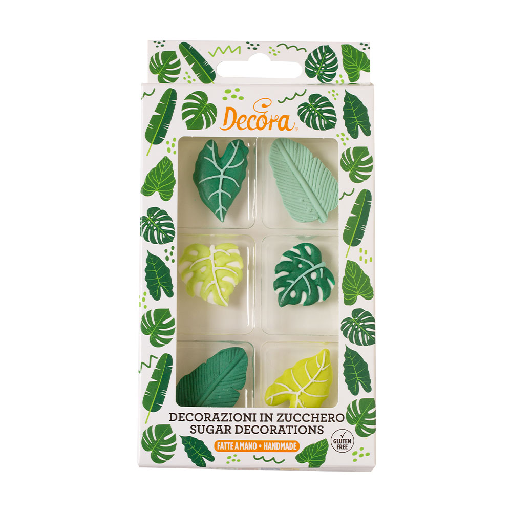 Decora Suikerdecoratie Tropical Leaves - 6 stuks