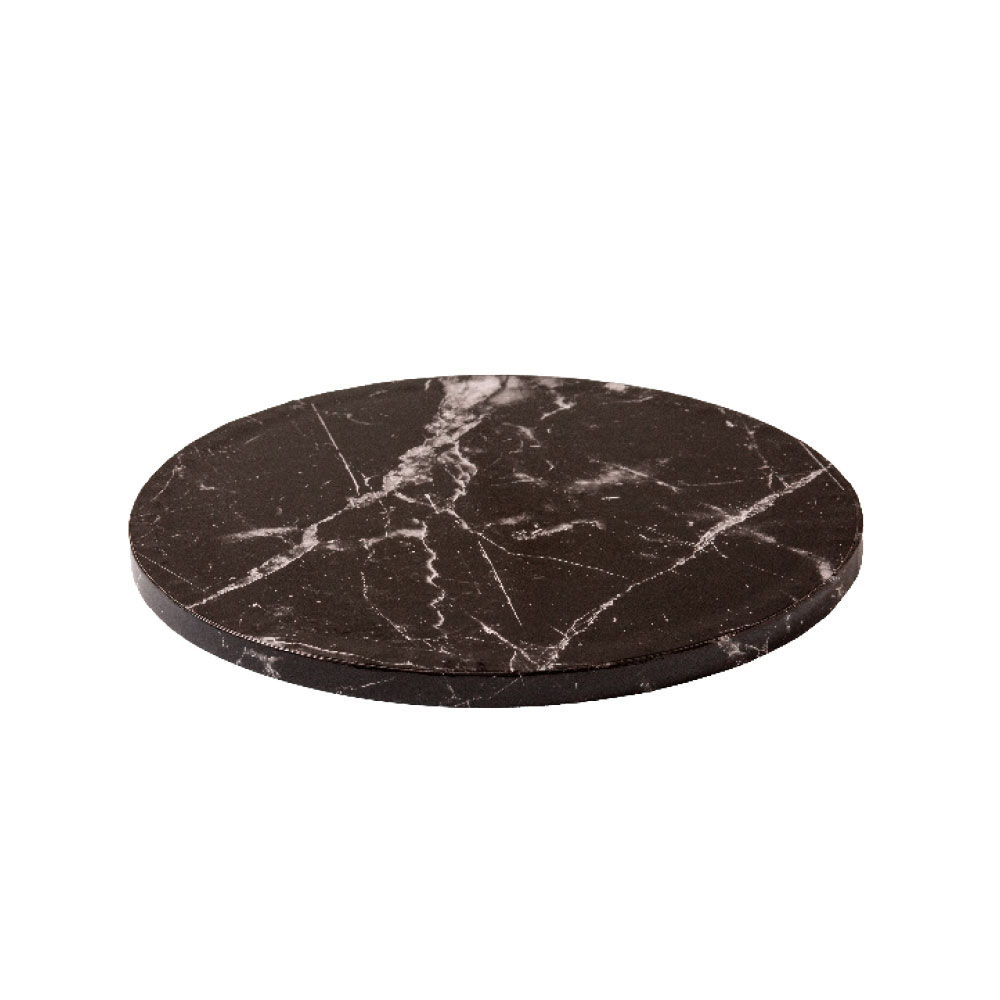 Cake Drum Rond Zwart Marble - 20 cm**