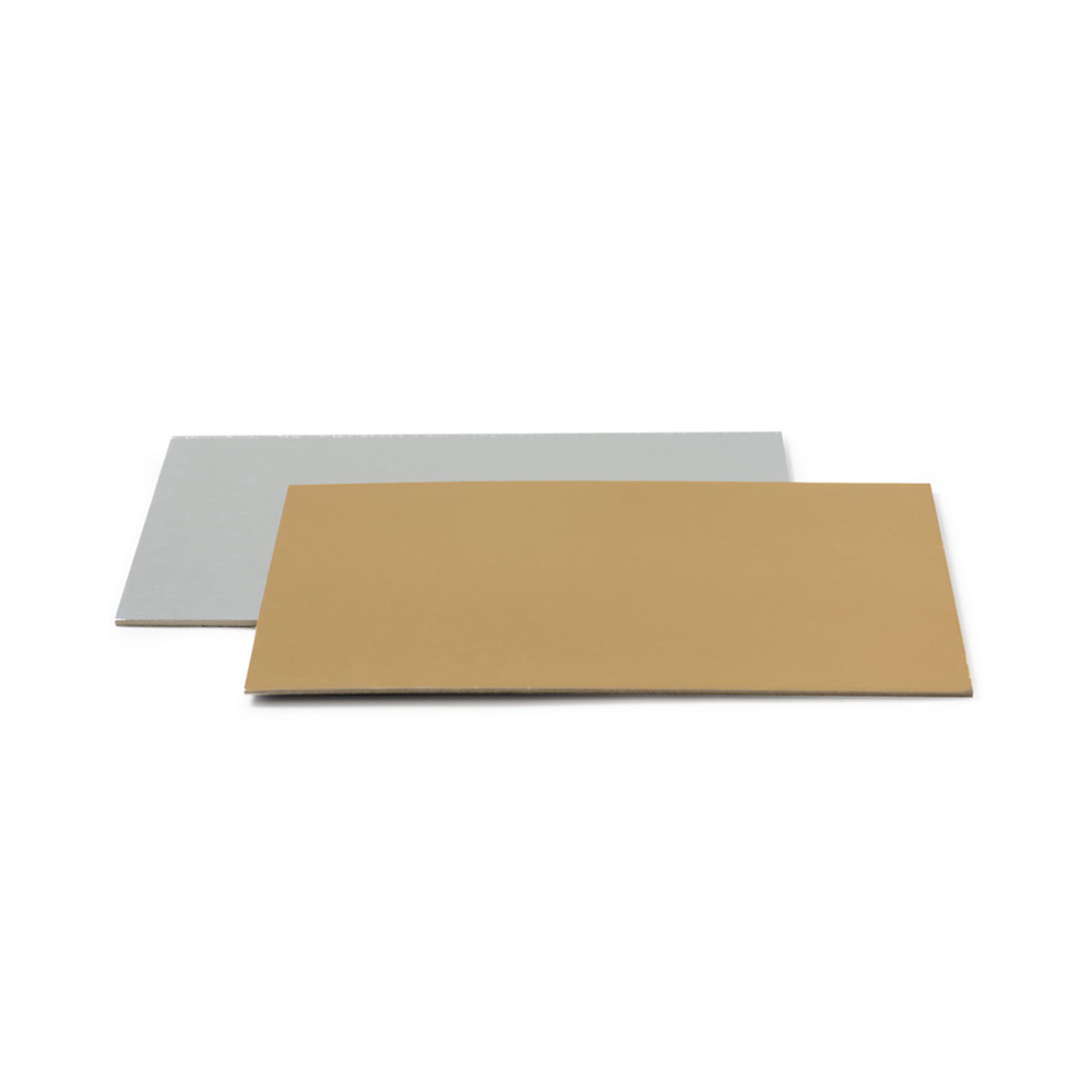 Taartkarton Rechthoek Goud/Zilver - 25x35 cm