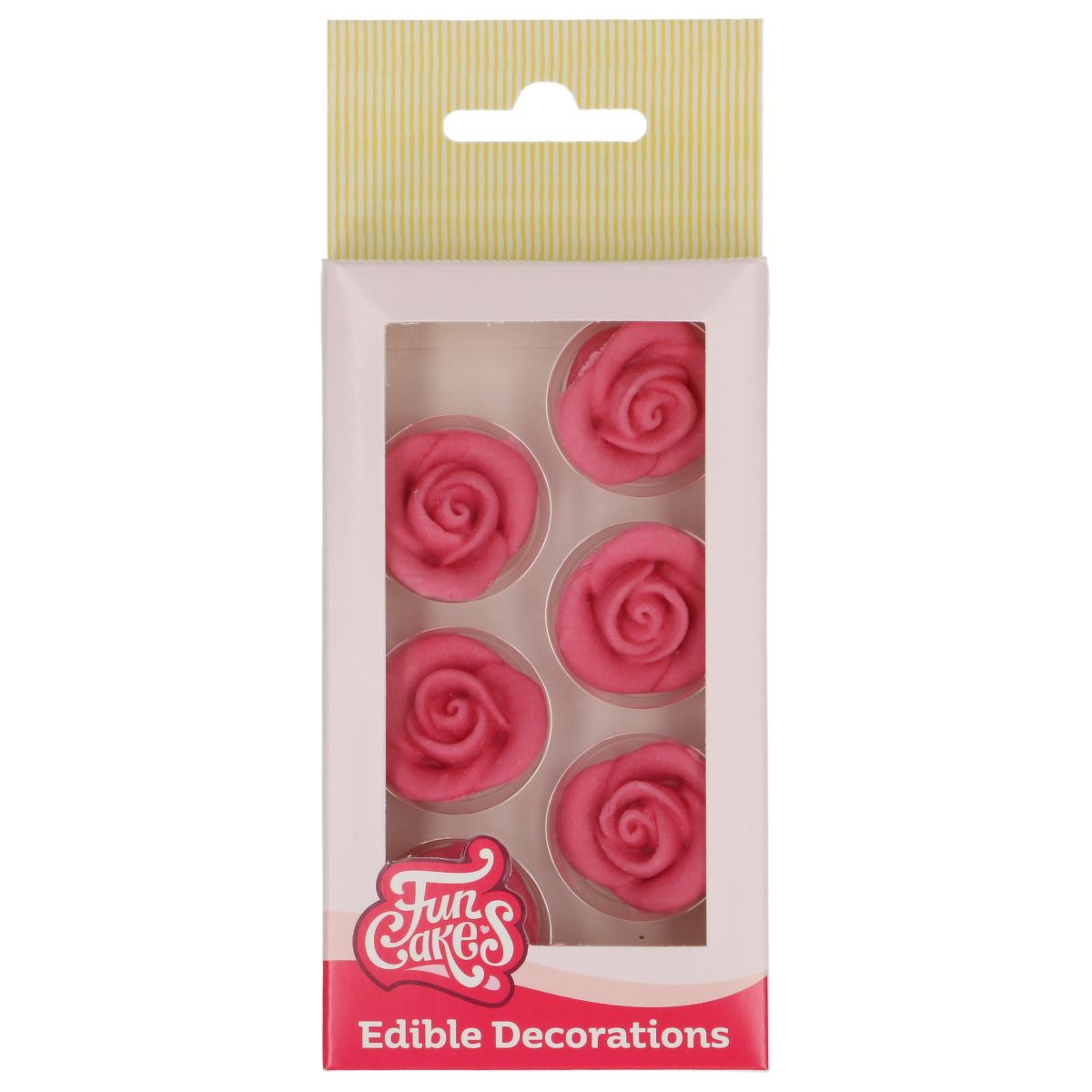 FunCakes Fondant Decoraties Rozen Roze set/6