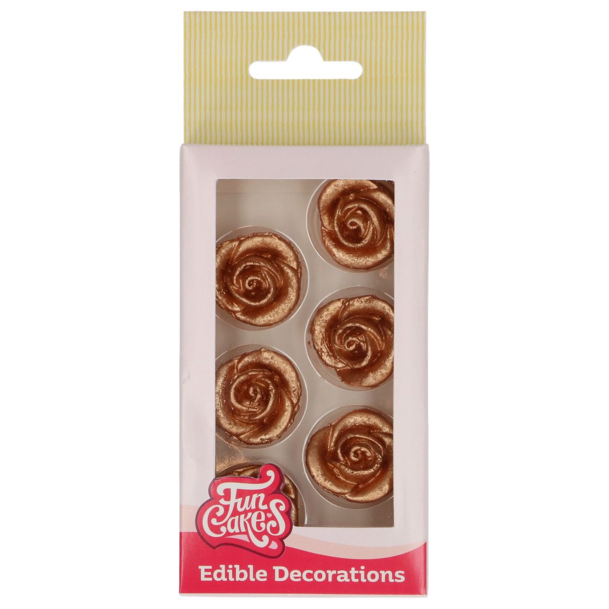 FunCakes Fondant Decoraties Rozen Bronze set/6