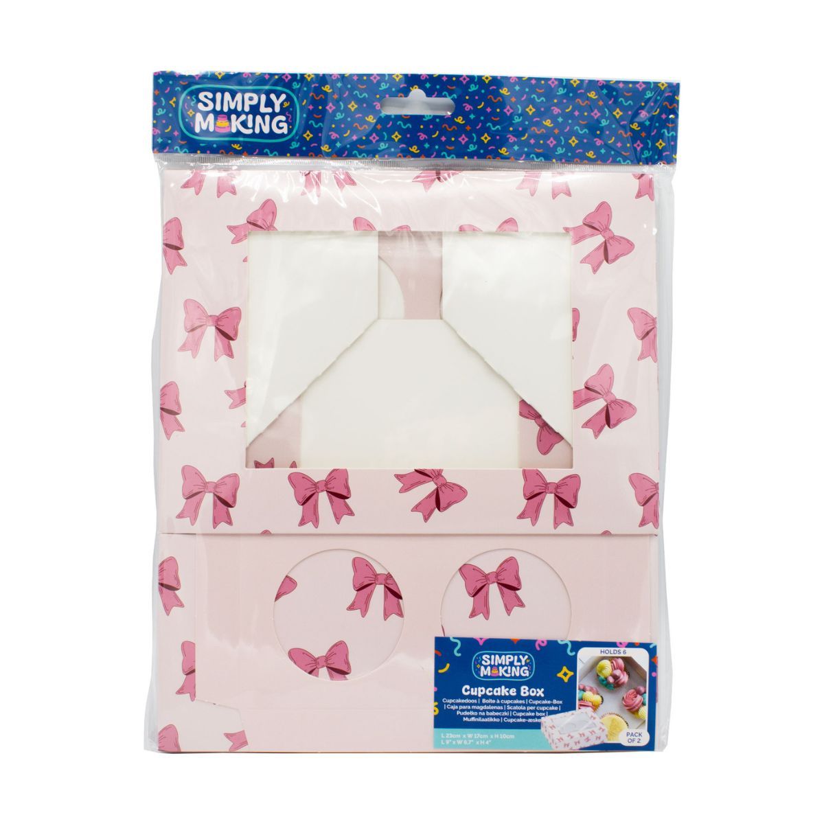 Cupcake Doosje 6x Groot Pink Ribbons set/2