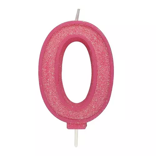 Taartkaars Cijfer 0 Roze Culpitt