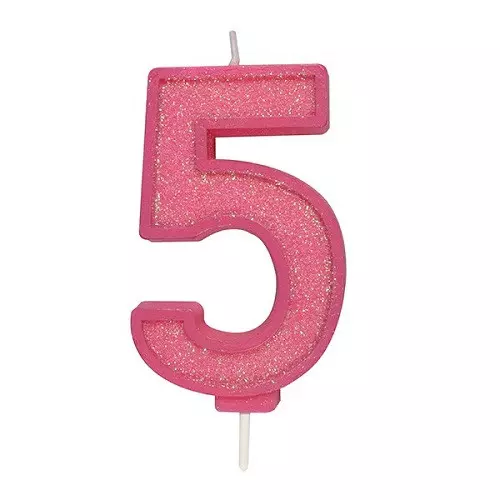 Taartkaars Cijfer 5 Roze Culpitt