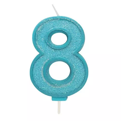 Taartkaars Cijfer 8 Blauw Culpitt