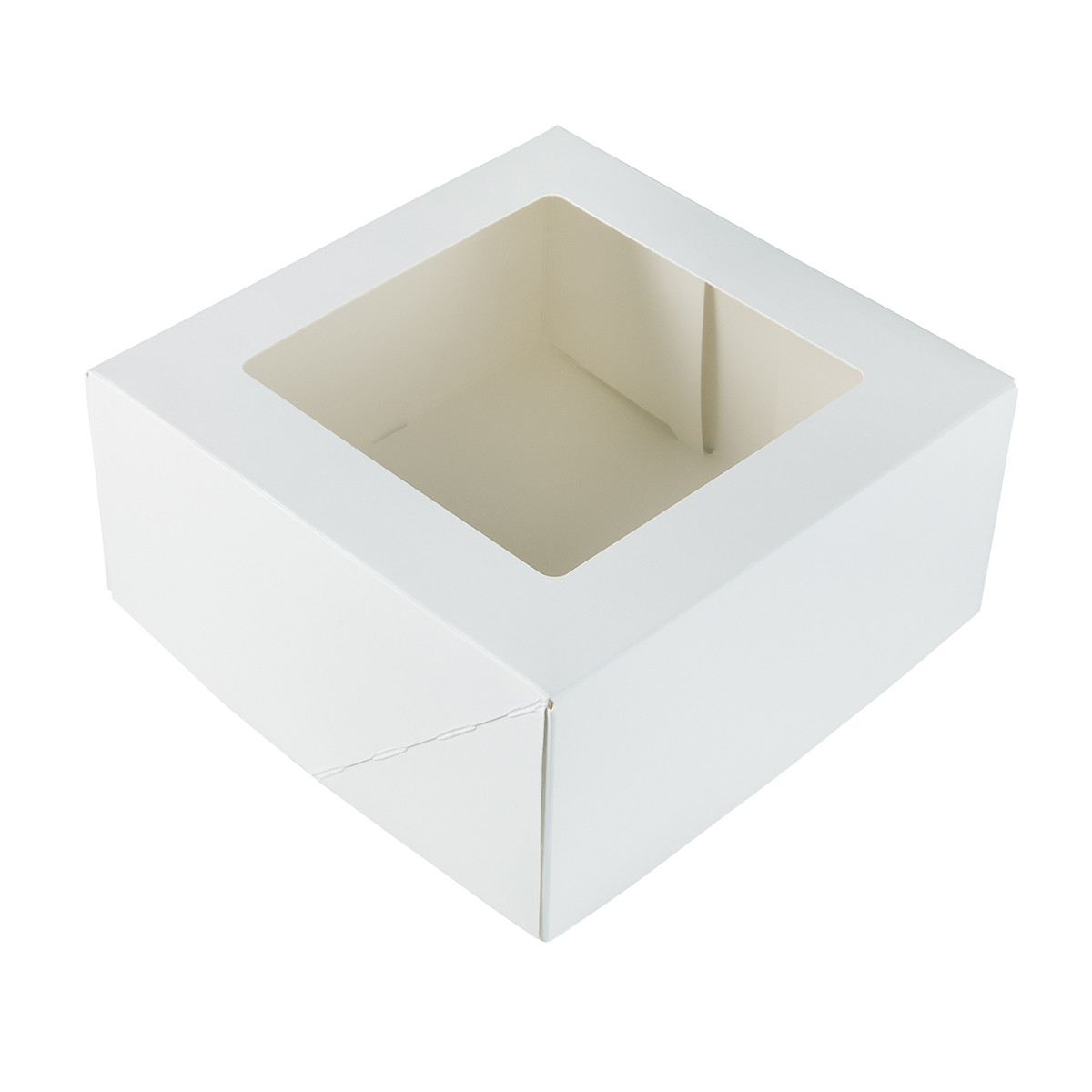 Taartdoos met venster 19x19x9cm. Wit 
