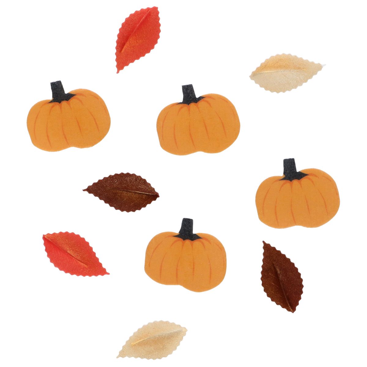 Wilton Eetbare Papieren Decoraties Herfstbladeren en pompoenen set/10