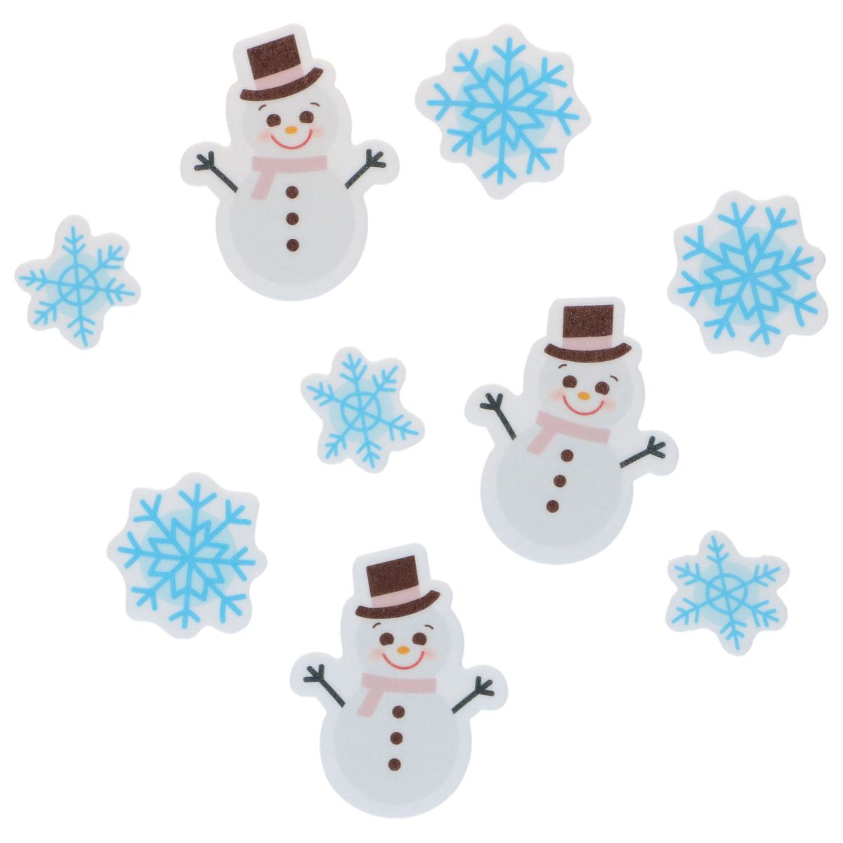  Wilton Eetbare Papieren Decoraties Sneeuwmannen & Sneeuwvlokken set/9 - Afbeelding 2