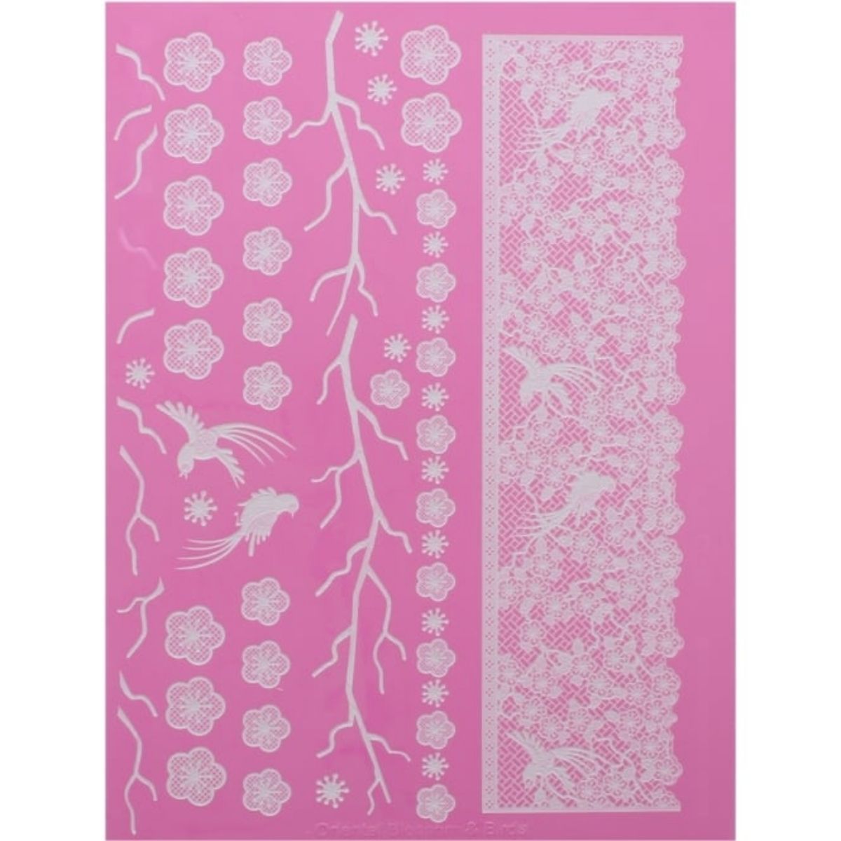 Cake Lace Mat - Oosterse Bloesem & Vogels Groot - Afbeelding 2