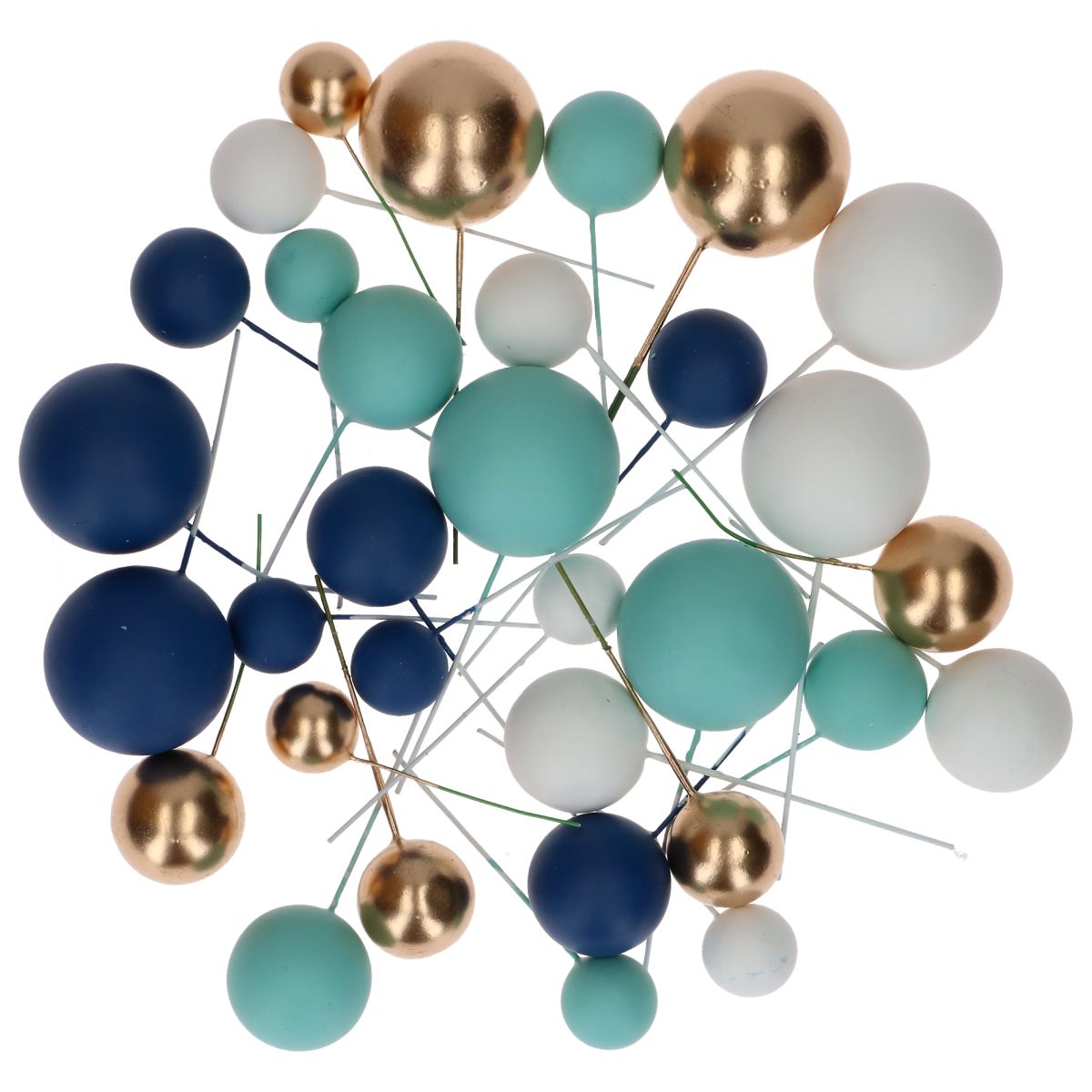Simply Making Decoratieve Ballenset Blauw Ombre & Goud pk/32 - Afbeelding 2