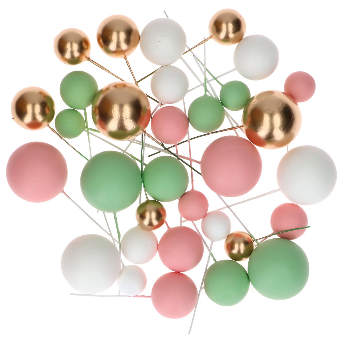 Simply Making Decoratieve Ballenset Pastel Roze Groen & Goud pk/32 - Afbeelding 2