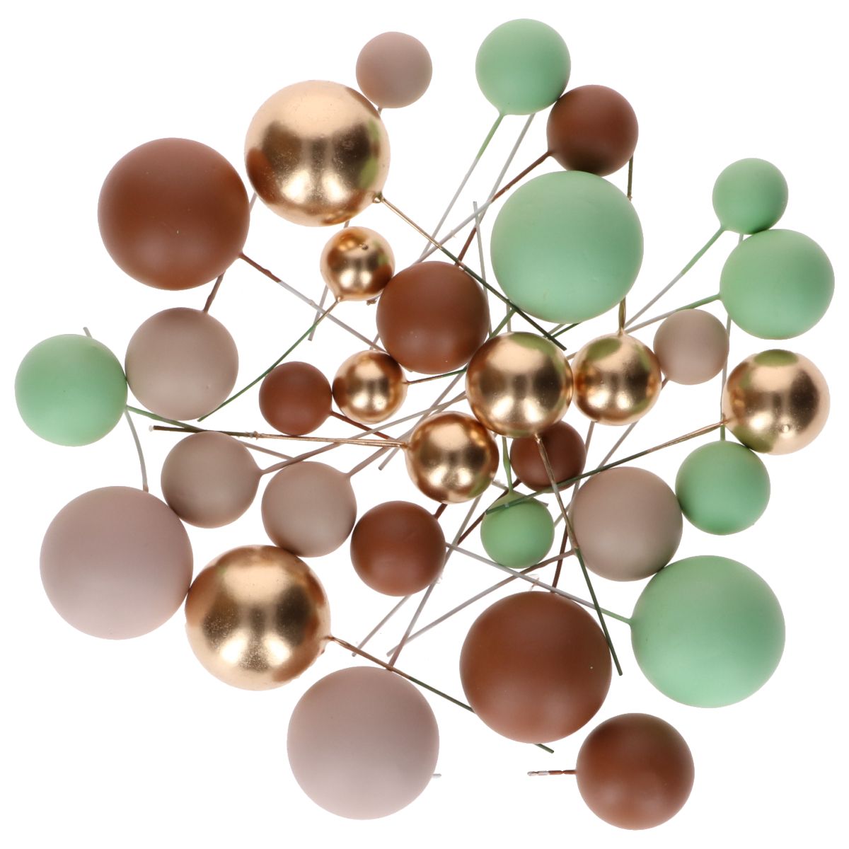 Simply Making Decoratieve Ballenset Aardetinten & Goud pk/32 - Afbeelding 1