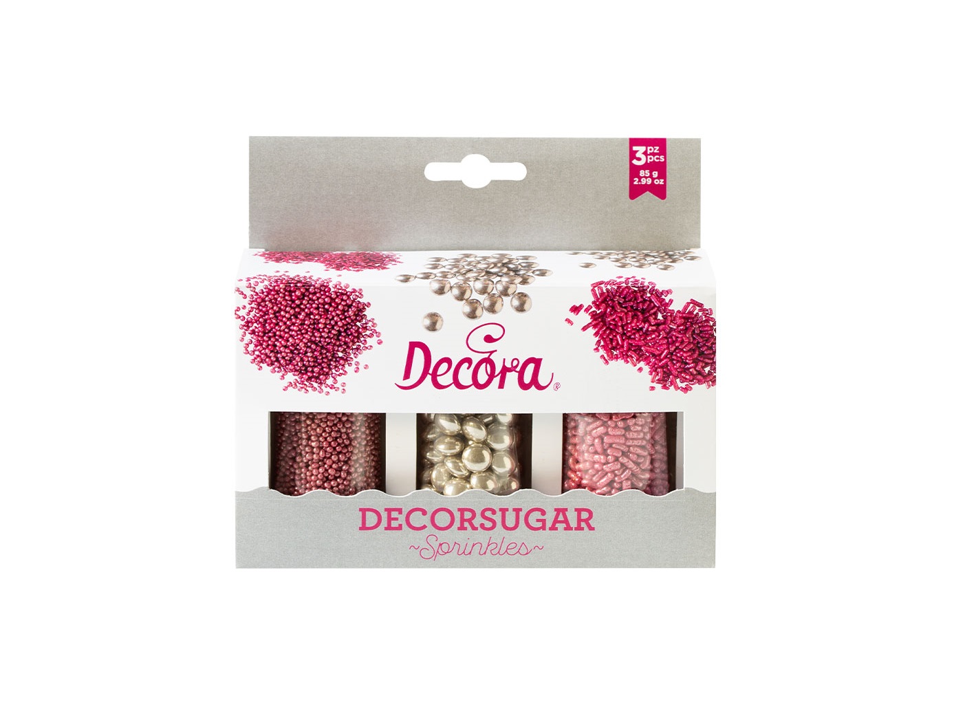 Decora Sprinkle set Zilver en Roze 85g** - Afbeelding 1