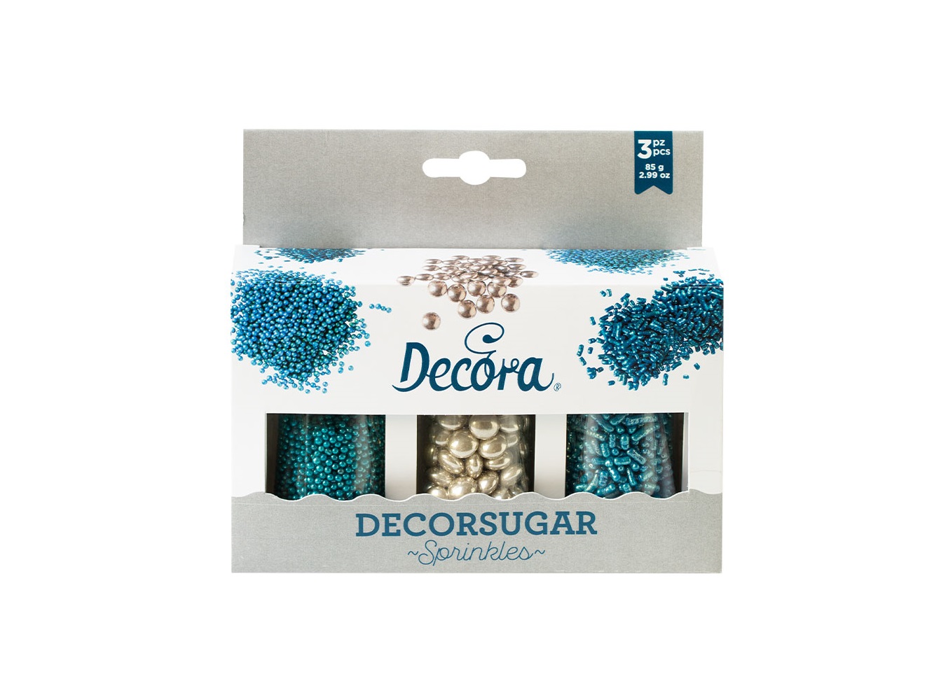 Decora Sprinkle set Zilver en Blauw 85g** - Afbeelding 1