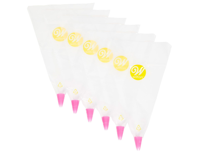 Wilton Wegwerp Spuitzakken & Spuitmondjes #1M pk/6 - Afbeelding 2