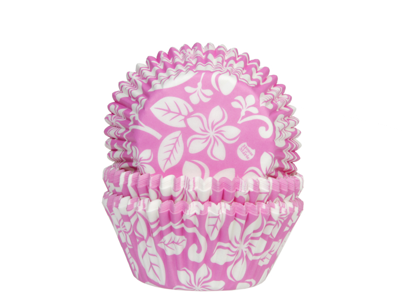 Cupcake Cups Aloha bloem Roze 50st.