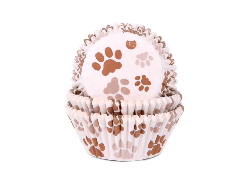 Cupcake Cups Hondenpoot bruin 50st