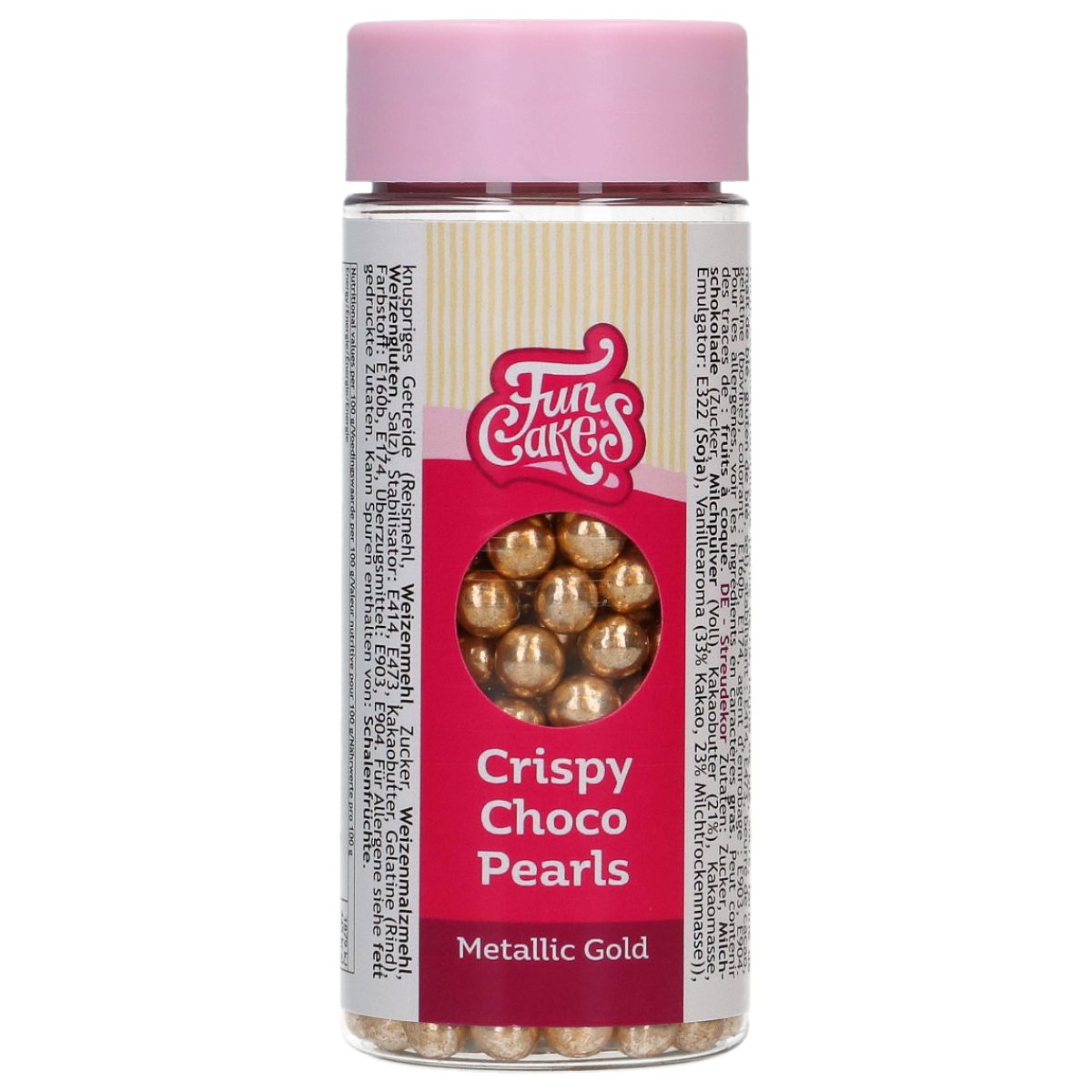 FunCakes Crispy Choco Pearls - Metallic Gold 60g - Afbeelding 1