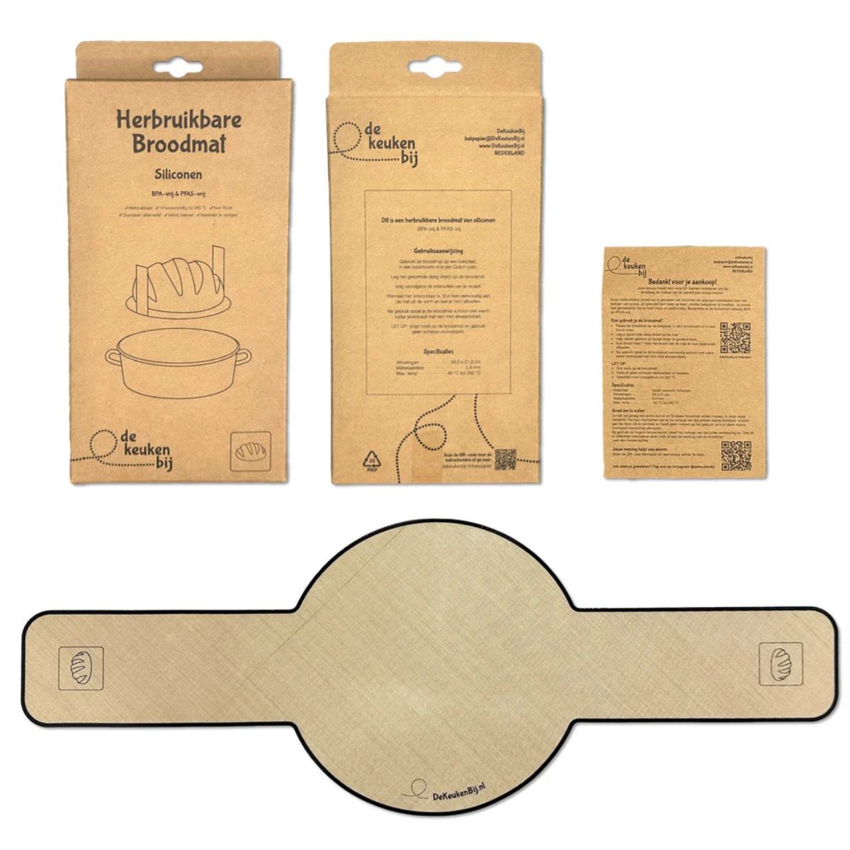De KeukenBij Siliconen Bread Sling/ Broodmat 56x21cm - Afbeelding 3