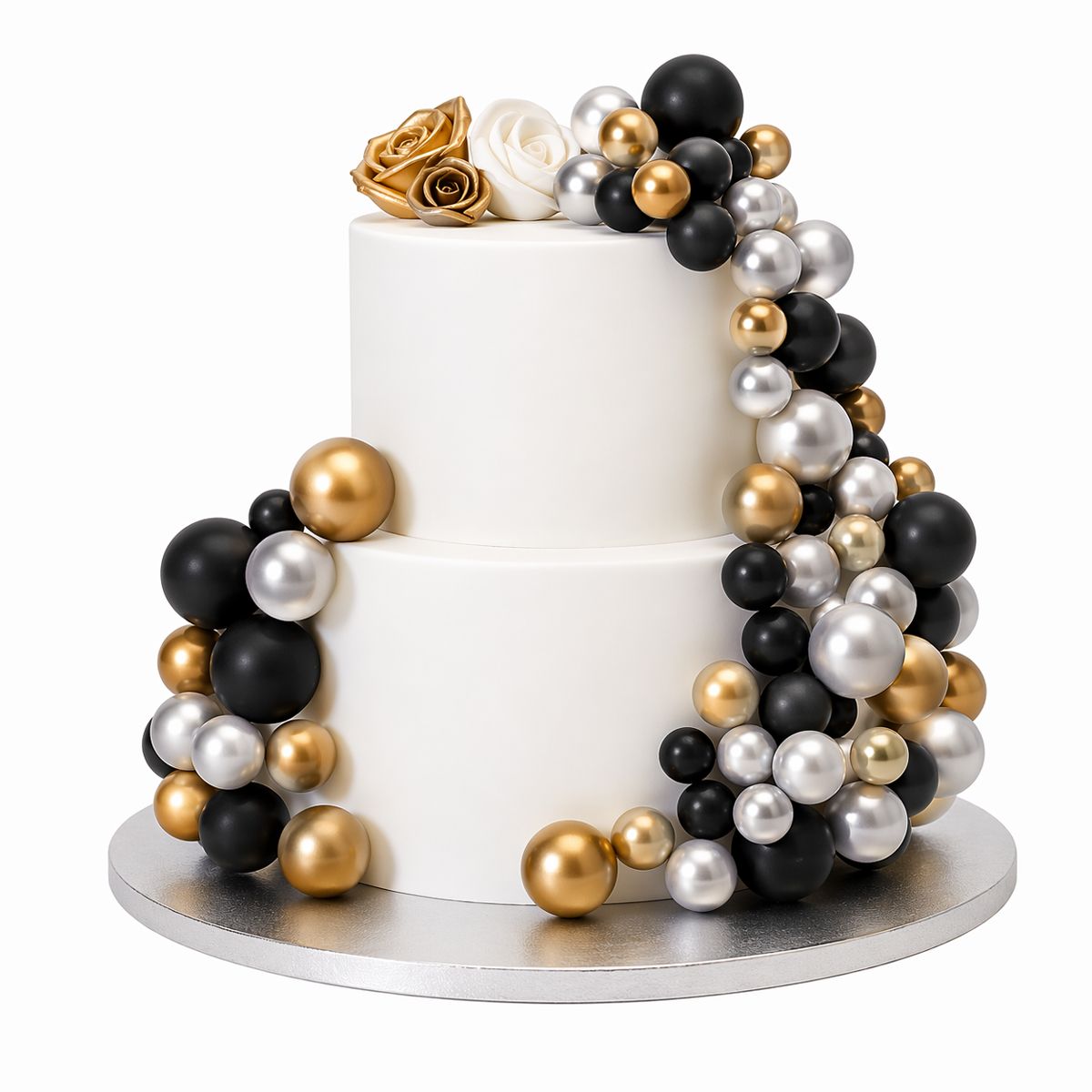 Simply Making Decoratieve Ballenset Metallic Goud Zilver & Zwart pk/32 - Afbeelding 3