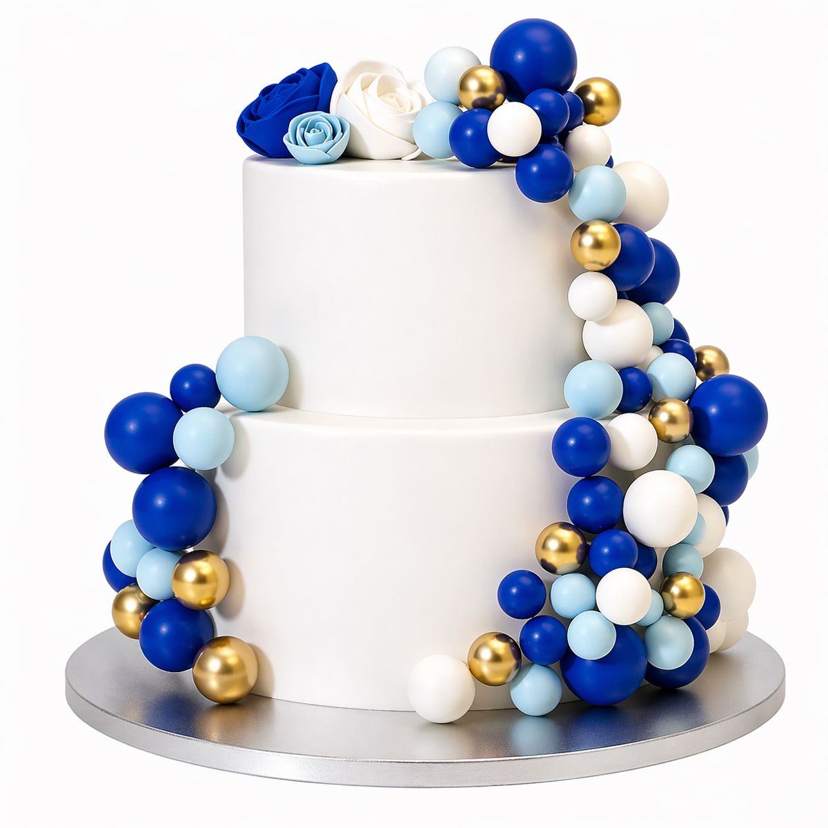Simply Making Decoratieve Ballenset Blauw Ombre & Goud pk/32 - Afbeelding 3