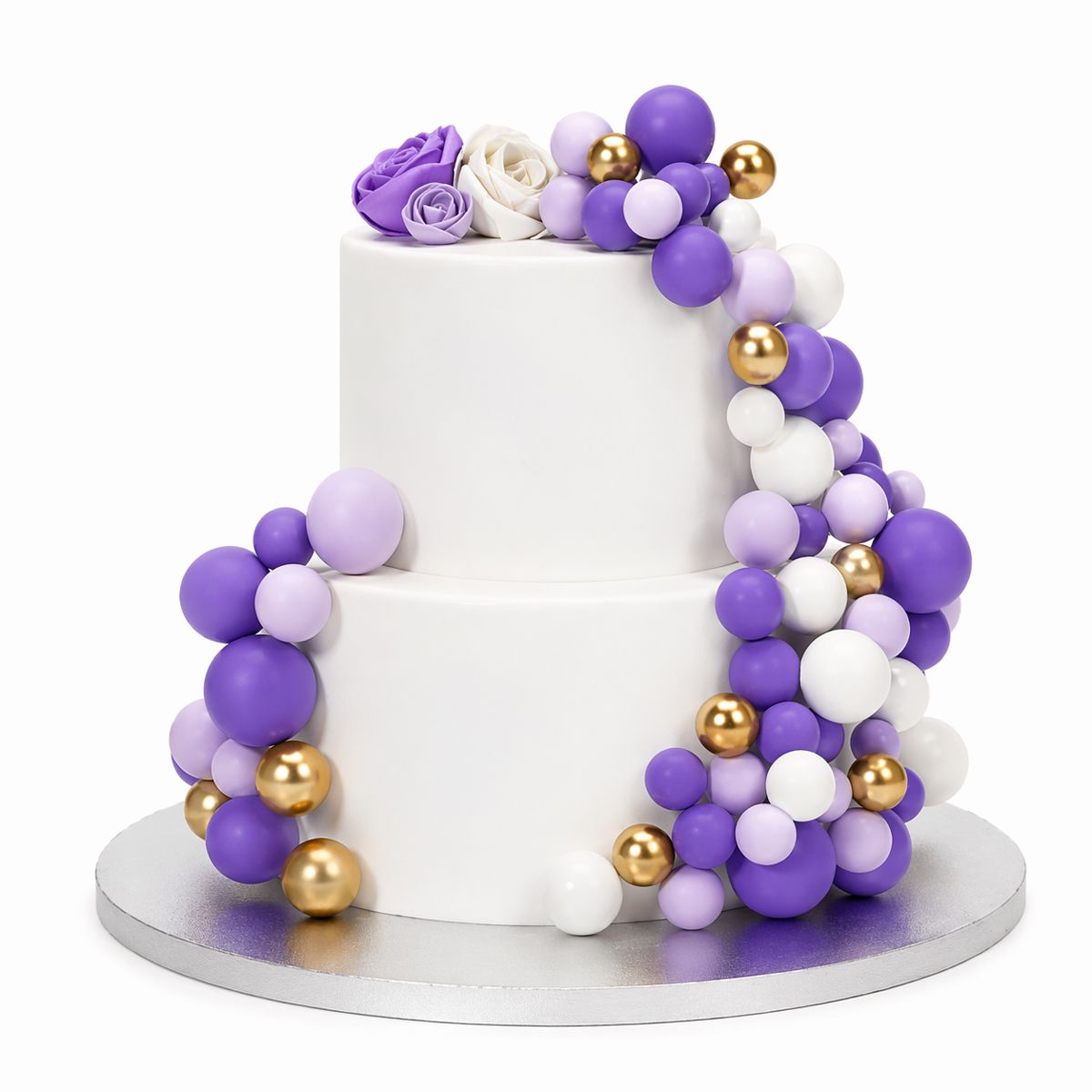 Simply Making Decoratieve Ballenset Paars Ombre & Goud pk/32 - Afbeelding 3