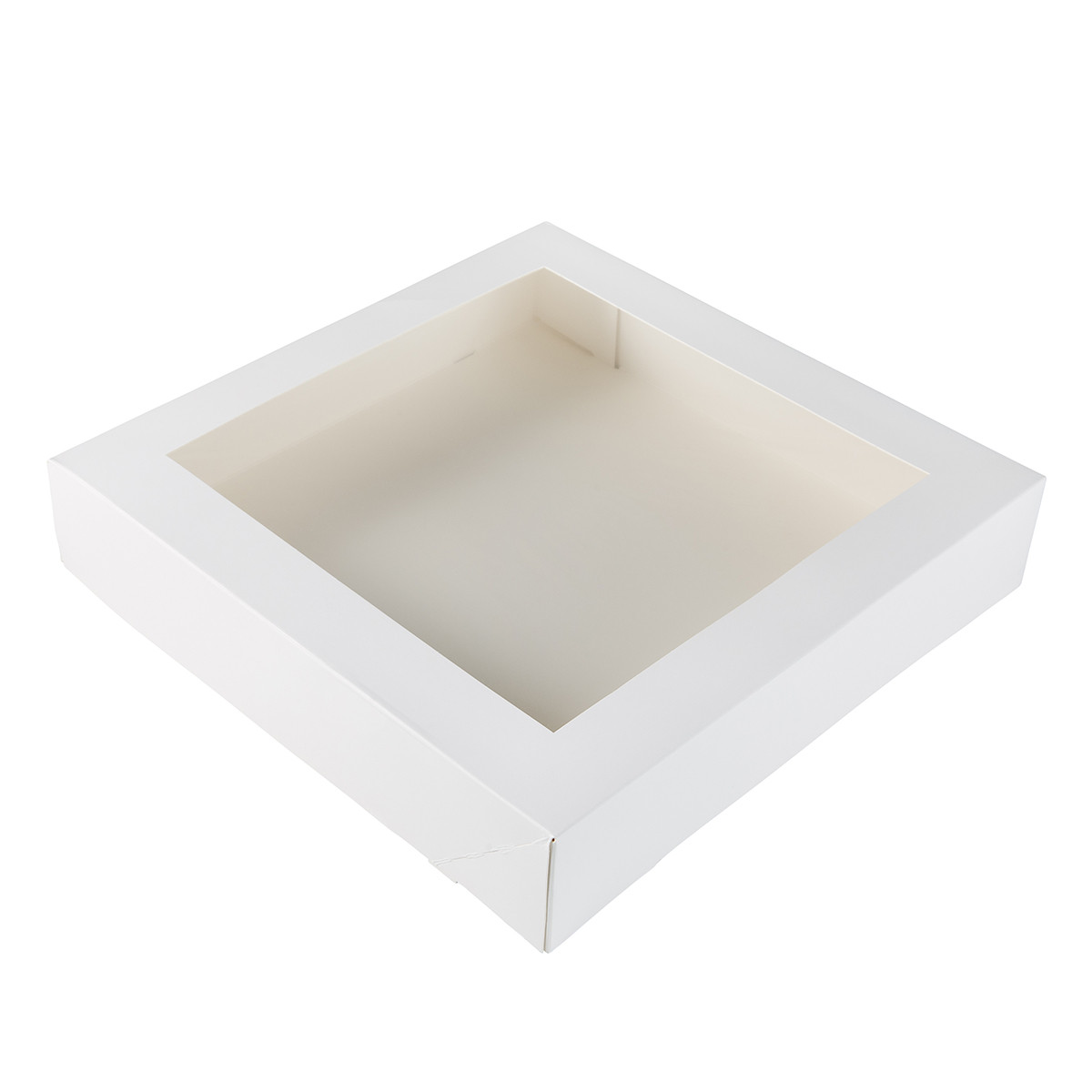 Taartdoos met venster 30x30x6cm - Wit - per 25 stuks