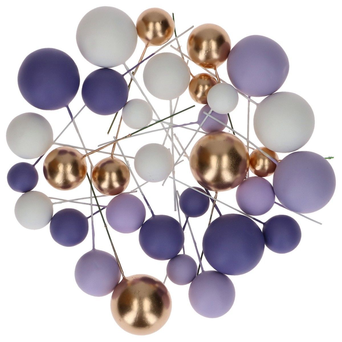 Simply Making Decoratieve Ballenset Paars Ombre & Goud pk/32 - Afbeelding 1