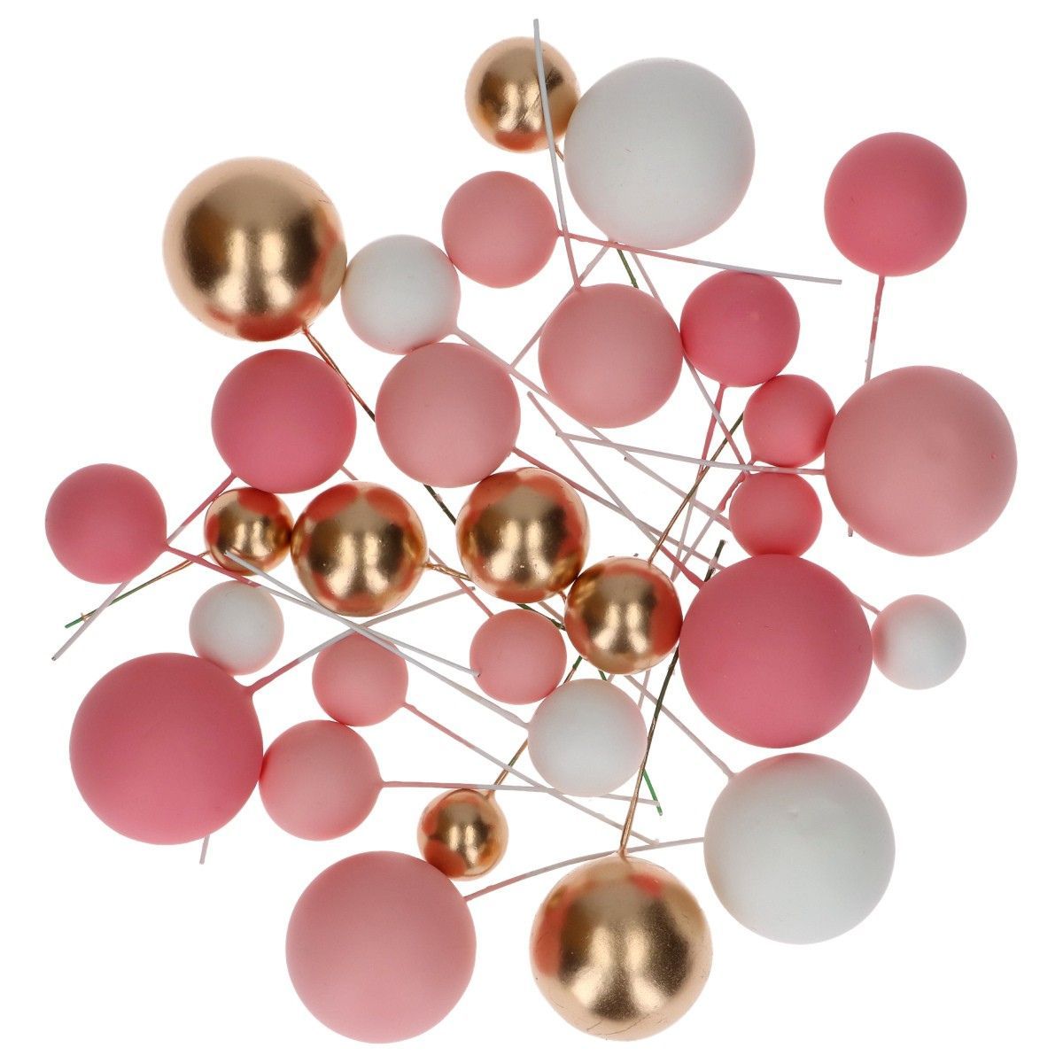 Simply Making Decoratieve Ballenset Roze Ombre & Goud pk/32 - Afbeelding 2