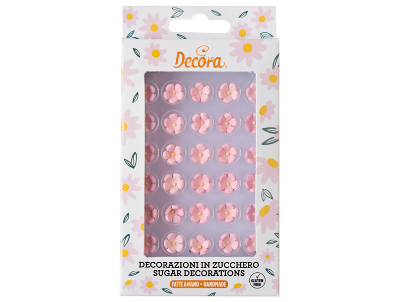 Decora Suiker decoratie Roze bloemen - 30 stuks