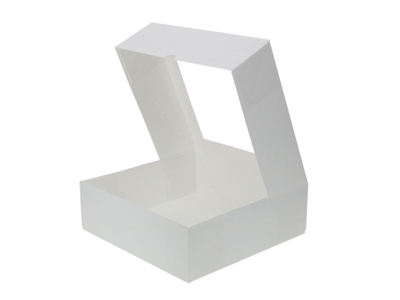 Taartdoos met venster 23x23x7.5 - Wit - per stuk - Afbeelding 2