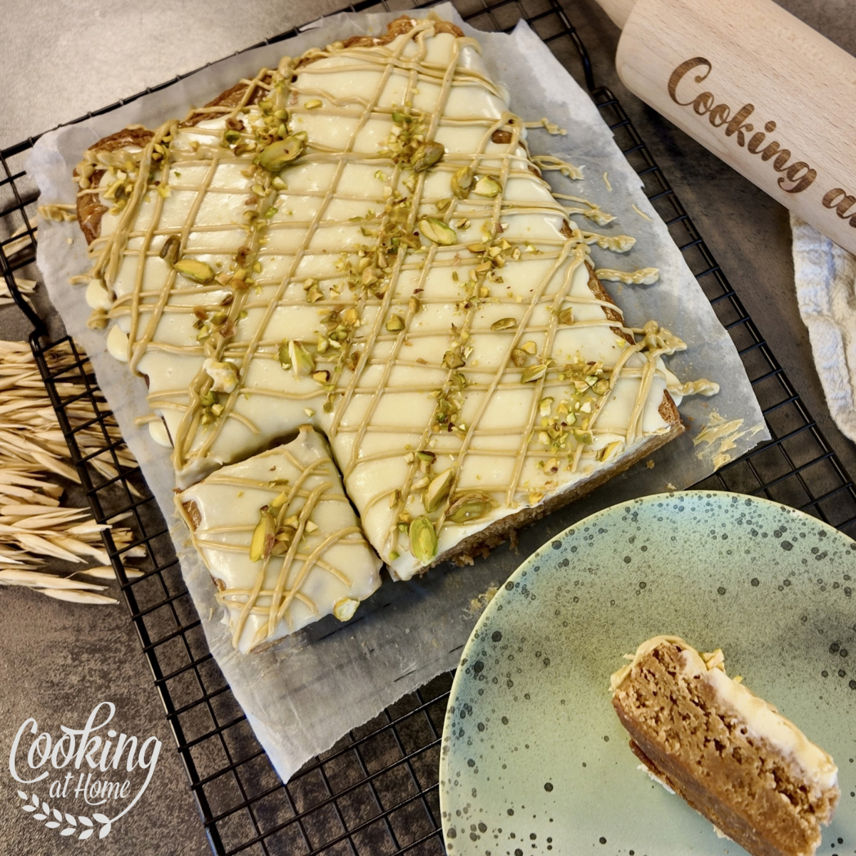 Bakpakket Blondie met pistache en witte chocolade