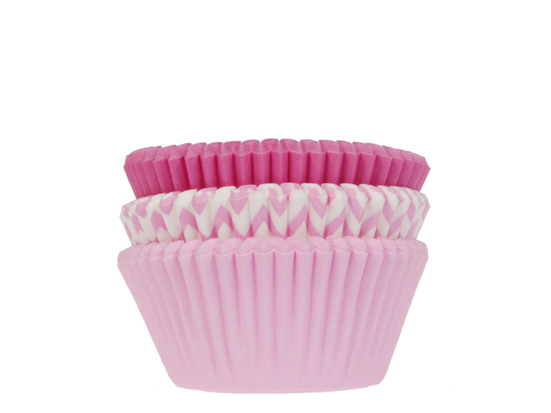 Cupcake Cups Roze Assortiment 72st