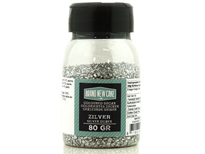 Gekleurde Suiker Zilver 80gr. - Afbeelding 1