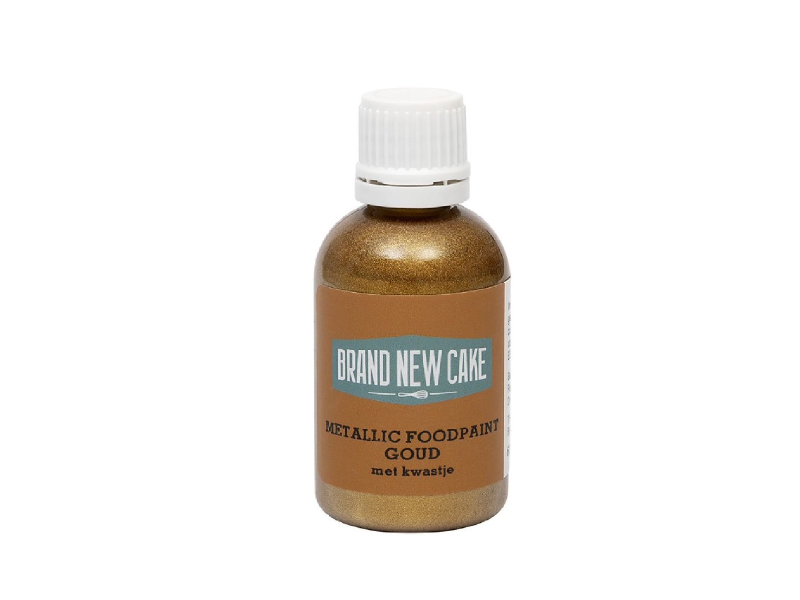 BrandNewCake Metallic Food Paint Goud met Kwastje 60g