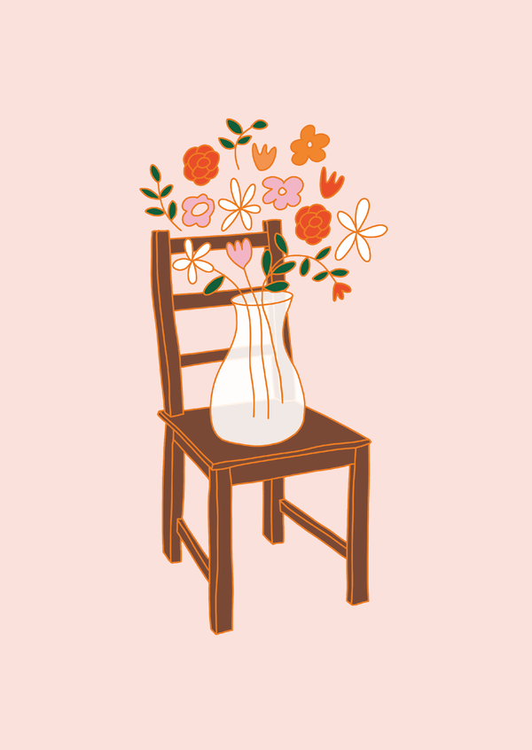 Bloemen In Vaas Kaartje