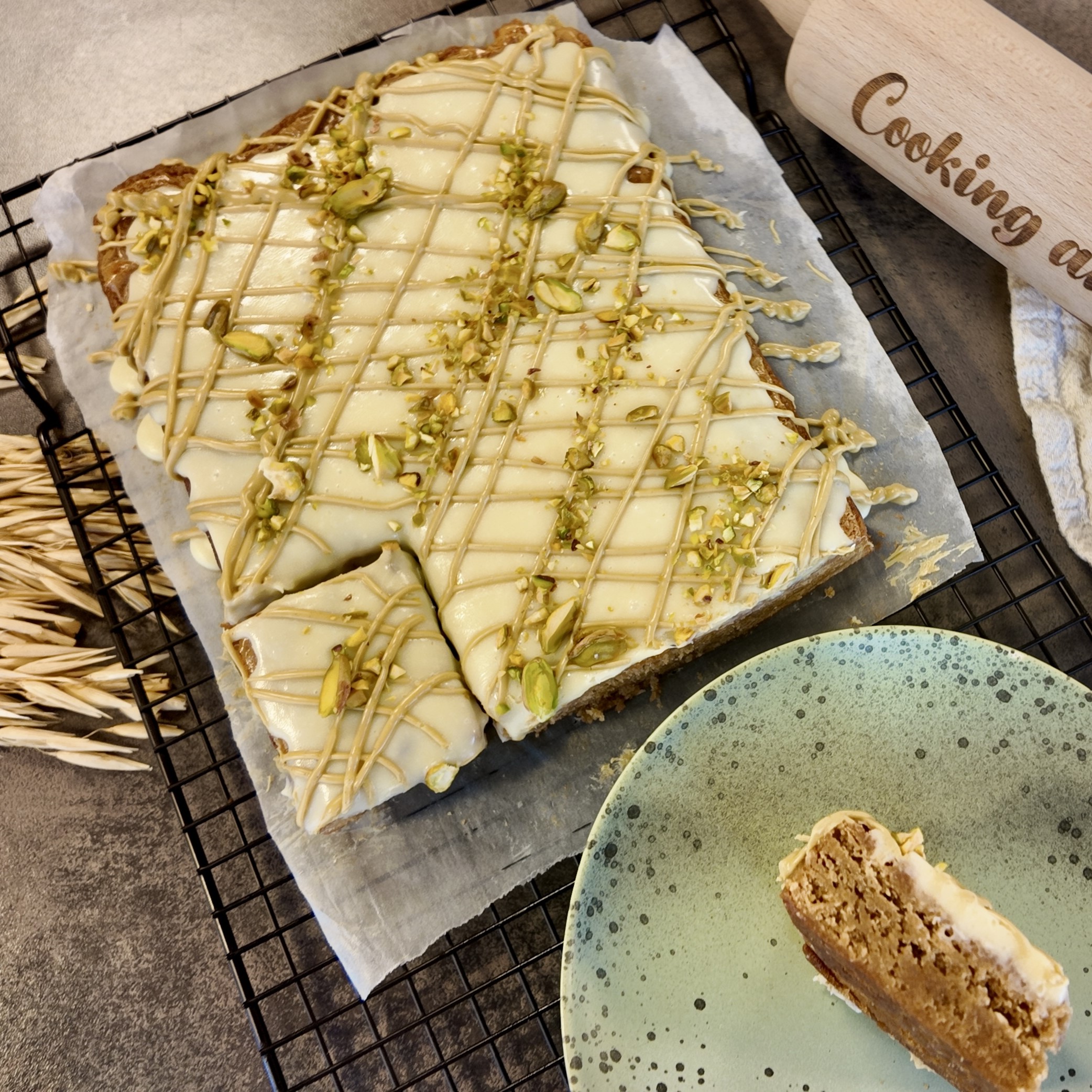 Bakpakket Blondie met pistache en witte chocolade