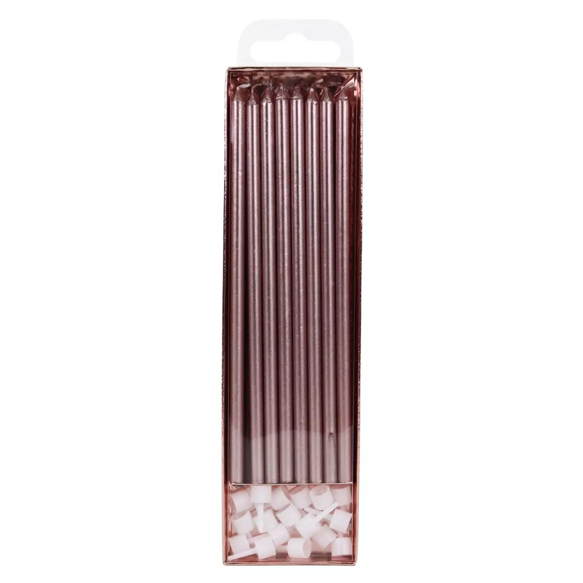 Taartkaarsjes Rose Goud Extra Lang 16st