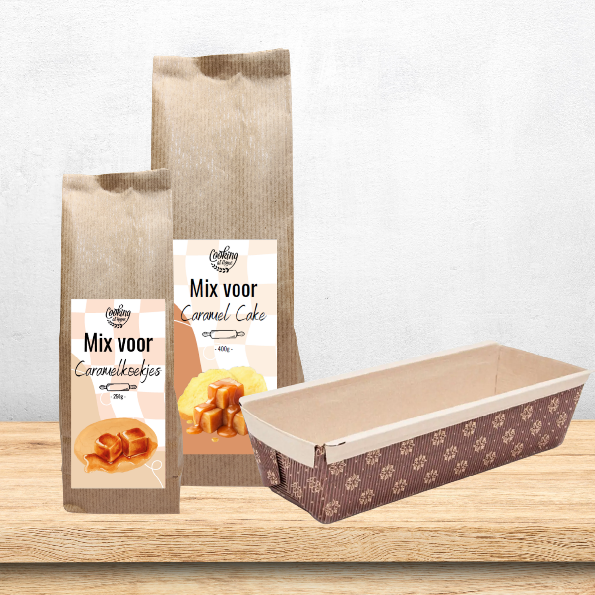 Cadeaupakket 'Caramel cake met caramelkoekjes'