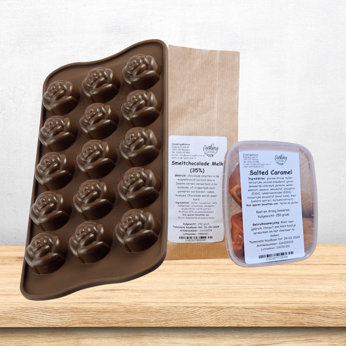 Cadeaupakket 'Chocolade rozen'