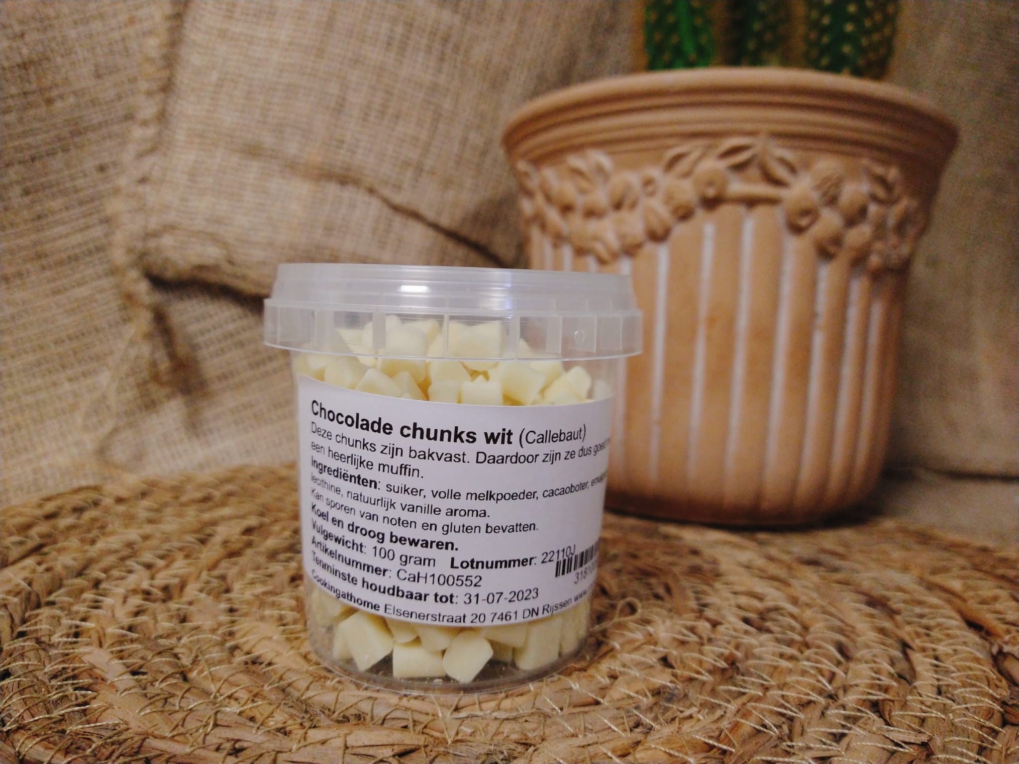 Bakvaste Chocolade Chunks Wit 100g