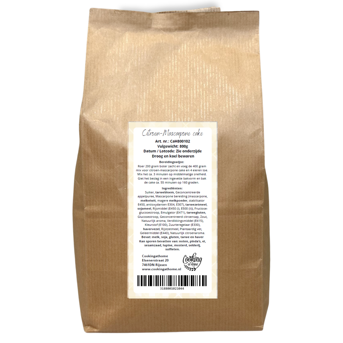 Citroen-Mascarpone cakemix 800 gram (CaH) - Afbeelding 1