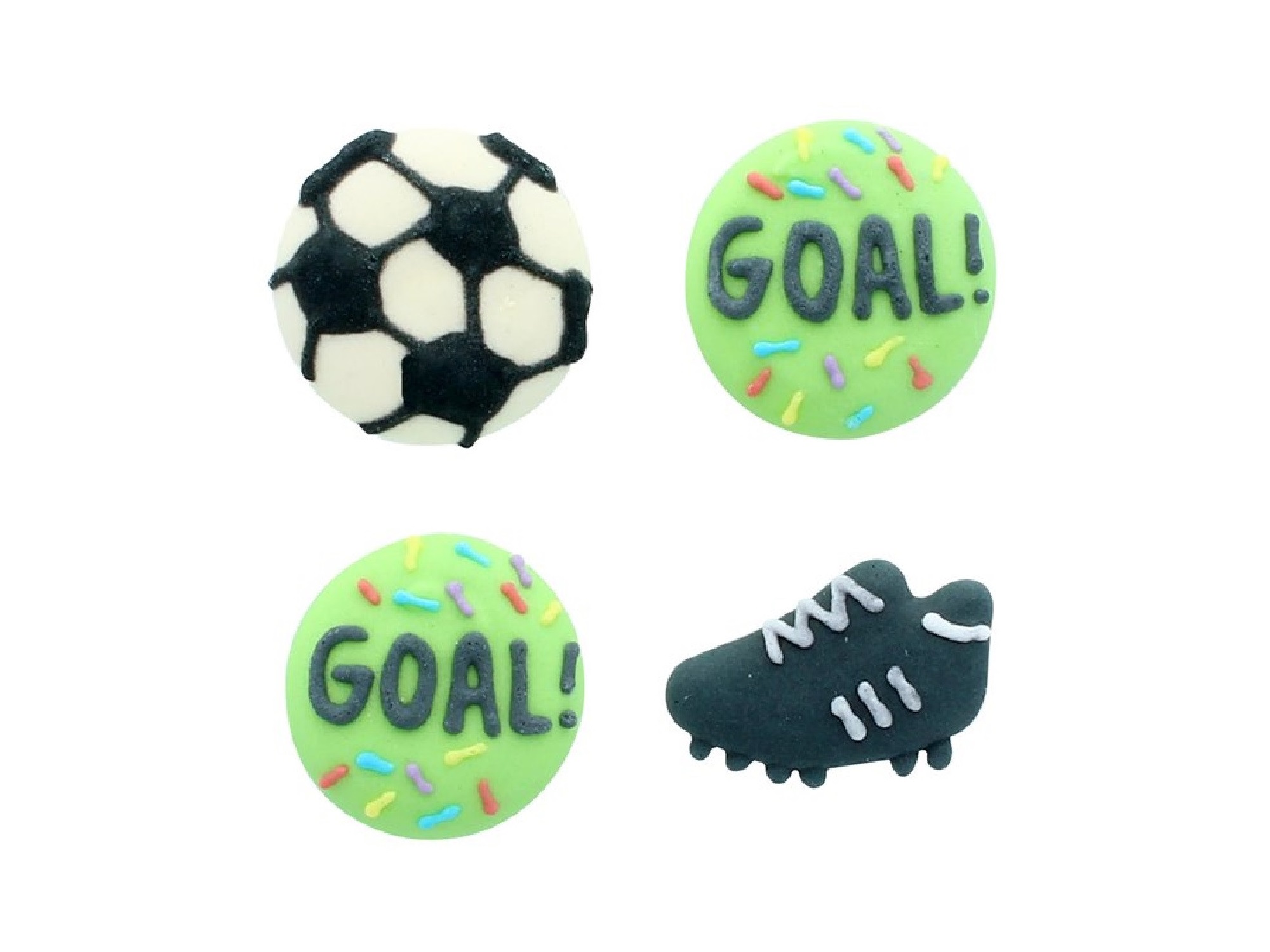 Culpitt Suikerdecoratie Voetbal 25mm 12st. (goal, schoen, bal)