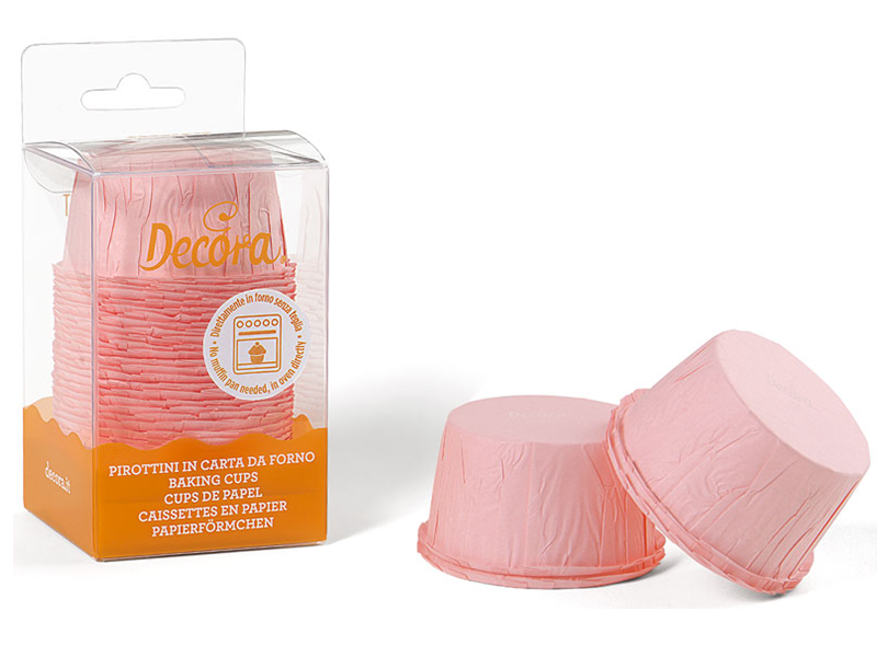 CupCake Cups Roze Geplooid 25 st. 55x35 mm**