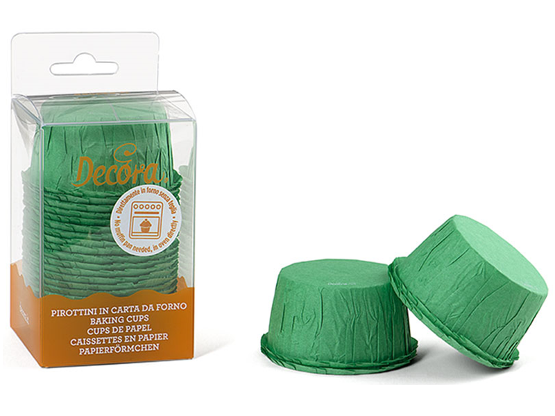 Decora Cupcake Cups Geplooid Groen 25st.**