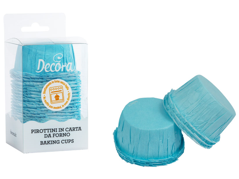 Decora Cupcake Cups Geplooid Licht Blauw 25st.**